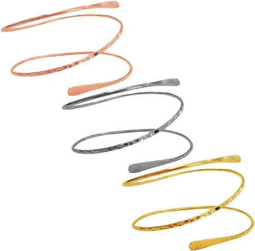 Holibanna Pulseras de dijes de 3 piezas, brazalete para la parte superior del brazo, brazalete ajustable, joyería para mujeres y niñas, regalos de