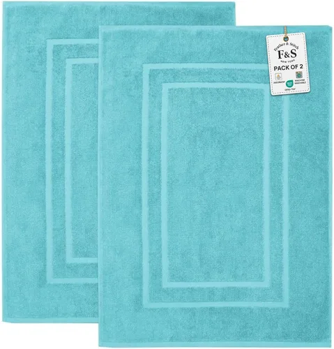 Miniatura 14 de Feather & Stitch - 2 tapetes de baño tipo toalla (30 x 21 pulgadas), tapetes de baño de rizo 100% algodón, tapetes para el suelo de la ducha
