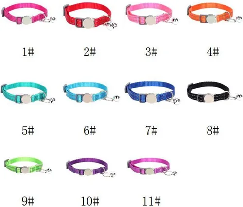 Miniatura 3 de Collares de gato con etiqueta de nombre, placa grabada personalizada, número de teléfono, collar de gatito con campanas ajustables para lindas