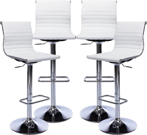 Miniatura 15 de chairus Juego de 2 taburetes de bar giratorios modernos, taburetes de bar ajustables con altura de mostrador, taburetes de piel sintética sin brazos