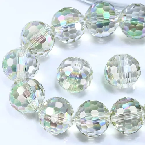 Miniatura 10 de Dowarm 150 PIEZAS Cuentas de cristal de vidrio redondas de 6 mm para hacer joyas, cuentas facetadas de cristal rondelle espaciadoras de color azul