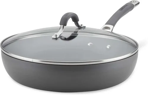 Miniatura 8 de Circulon Radiance Sartén Profunda Anodizada Dura Antiadherente / Sartén con Tapa - 12 Pulgadas, Gris Negro