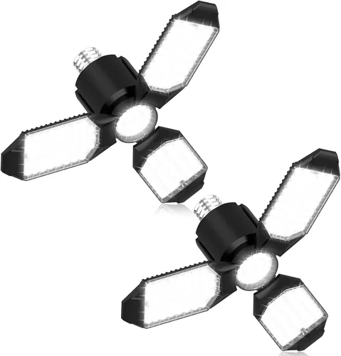 Miniatura 9 de toberich Luz de garaje con sensor de movimiento, luz de taller con sensor de movimiento de 8000 lm con 3 modos de interruptor, bombilla activada por