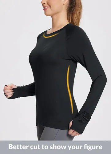 Miniatura 5 de BALEAF Women's Long Sleeve Running Shirts Workout Tops Athletic Active Quick Dry Soft Lightweight