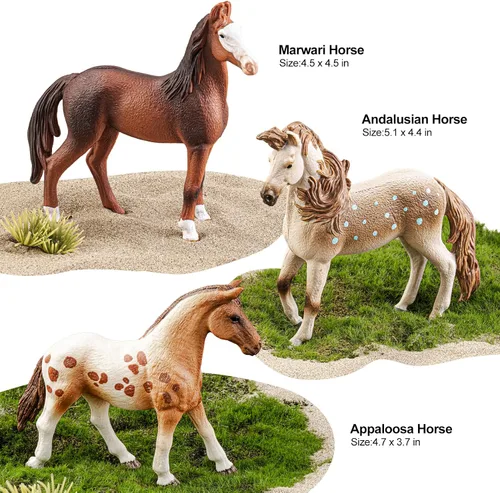 Miniatura 3 de 8 figuras de caballo grandes de 6 pulgadas, juguetes de animales para niños, figuras de animales de granja de plástico realistas, juguetes