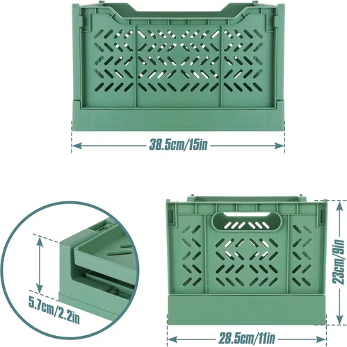 Miniatura 2 de Domiella Paquete de 2 Cajas para Almacenamiento, Cajas de Almacenamiento de Plástico Apilables, Caja Plegable para Oficina Hogar Cocina Dormitorio