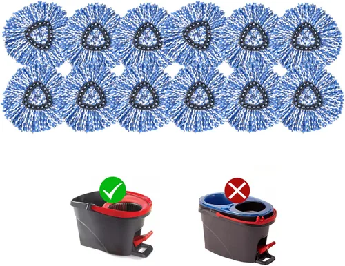 Miniatura 13 de Matthew Cleaning - Juego de 3 cabezales de repuesto de microfibra azul compatible con EasyWring Spin Mop Reemplazar la cabeza EasyWring de alta