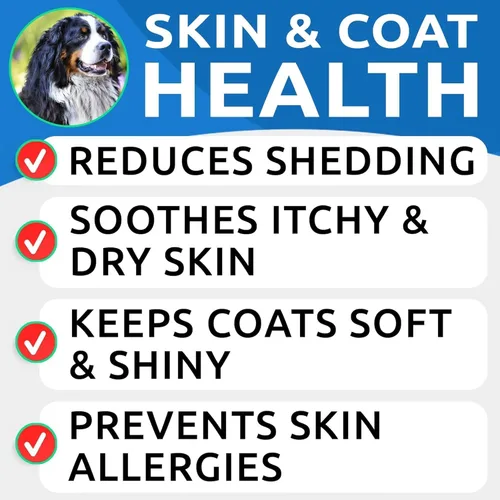 Miniatura 2 de BARK&SPARK Omega 3 para perros - 180 golosinas de aceite de pescado para la muda de pelo de perros, masticables para alergias en la piel, alivio