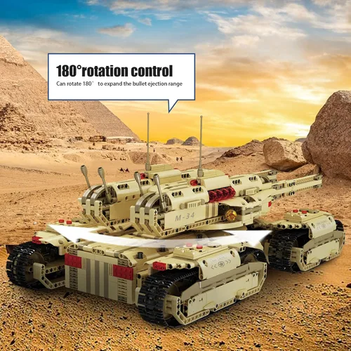 Miniatura 3 de Mould King 20011 Tecnología MOC Bloque de Construcción Mamut Tanque, Kit de Modelo de Tanque RC Recargable de Control Remoto para Adultos