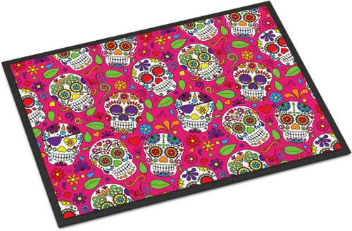 Miniatura 11 de Caroline's Treasures BB5127MAT - Tapete con diseño de calavera india, 18 x 27 pulgadas, para interiores y exteriores, antideslizante, lavable