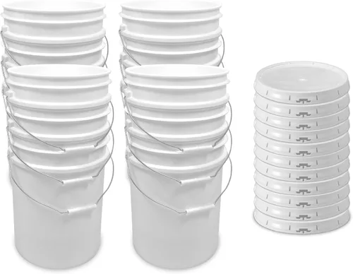 Miniatura 25 de ePackageSupply Balde de 5 galones con tapa hermética Fabricado en EE. UU. Grado alimenticio Plástico premium HDPE resistente Cubo multiuso