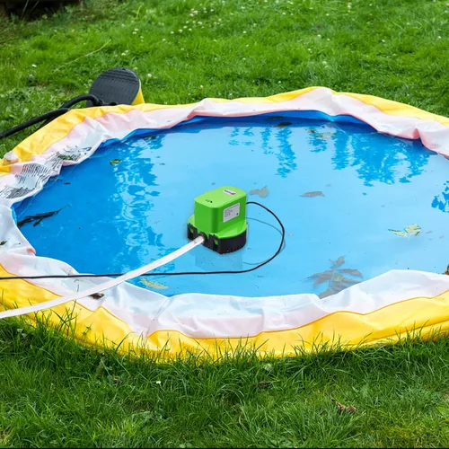 Miniatura 6 de Bomba automática de cubierta de piscina, bomba sumergible para cubierta de piscina de 1200 GPH, bomba de sumidero con 4 adaptadores manguera