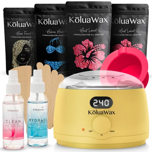 Miniatura 9 de KoluaWax Kit de Cera Premium para Mujeres - Apto para Principiantes - Kit Completo de Cera que incluye 14 oz de Perlas de Cera, Aplicador, Cuidado