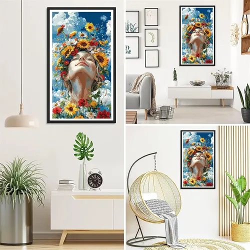 Miniatura 3 de Woman Flower Diamond Painting Kits for Adults Beginners, 5D Full Drill Diamond Art Kits Gem Art for Home Wall Decor, Rhinestone Embroidery Crafts