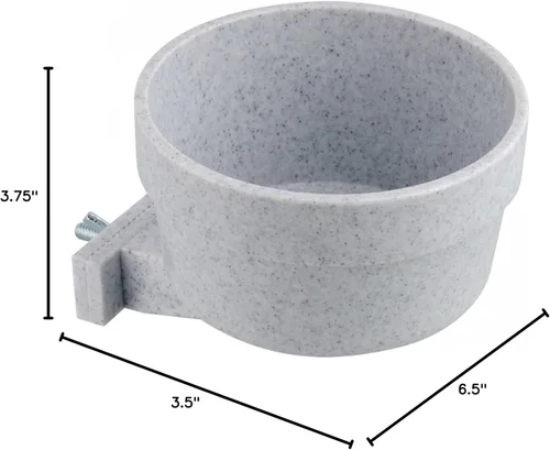 Miniatura 2 de Lixit Quick Lock - Cuencos extraíbles para perreras para perros de alambre y cajas de lados suaves (caja de alambre de 20 onzas, granito)