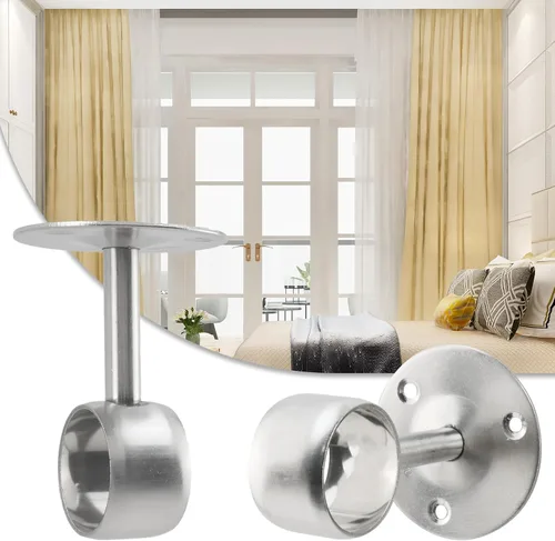 Miniatura 5 de Antrader Paquete de 4 soportes de acero inoxidable de 1.26 pulgadas de diámetro para armario, barra de soporte, soporte de tubería, soporte