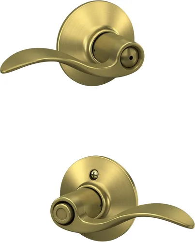 Miniatura 43 de SCHLAGE - Manija de puerta Accent con cerradura de paso libre para pasillo y armario en bronce antiguo - F10 ACC 716 Bronce Envejecido