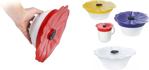 Miniatura 3 de Charles Viancin - Tapa de silicona Poppy Pop para almacenamiento de alimentos - 8 pulgadas/7.9 in - Sello hermético en cualquier superficie lisa