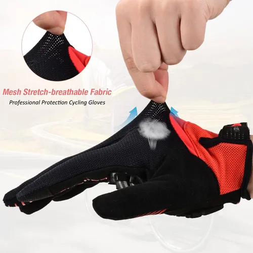Miniatura 3 de Guantes de ciclismo para hombres y mujeres, guantes de ciclismo para carreras de carretera MTB DH al aire libre, dedos completos, guantes