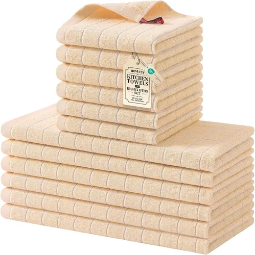 Miniatura 59 de Homaxy Juego de 8 toallas de cocina y paños de cocina, 12 x 12 y 13 x 28 pulgadas, juego de 8 toallas de cocina de rizo de algodón a granel, diseño
