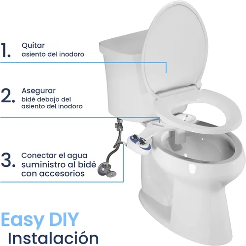Miniatura 6 de Luxe Bidet Neo 120 (serie elite). Boquilla de autolimpieza. Accesorio de bidé mecánico no eléctrico de agua dulce para baño con fuertes válvulas
