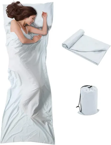 Miniatura 15 de Bolsa de dormir para viajes y campamento, ligera, compacta y portátil, ideal para viajes, hostales y campamentos
