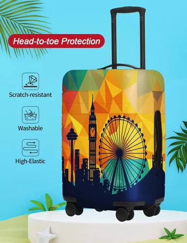 Miniatura 13 de URBEST Funda protectora para maleta, antiarañazos y suciedad, Otoño de vidrieras