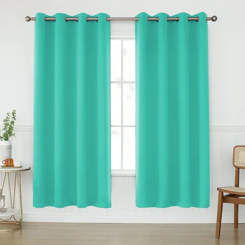 Miniatura 94 de KEQIAOSUOCAI Cortinas rosa bebé de 63 pulgadas para habitación de niñas - Con aislamiento térmico que oscurece la habitación, cortinas de ventana