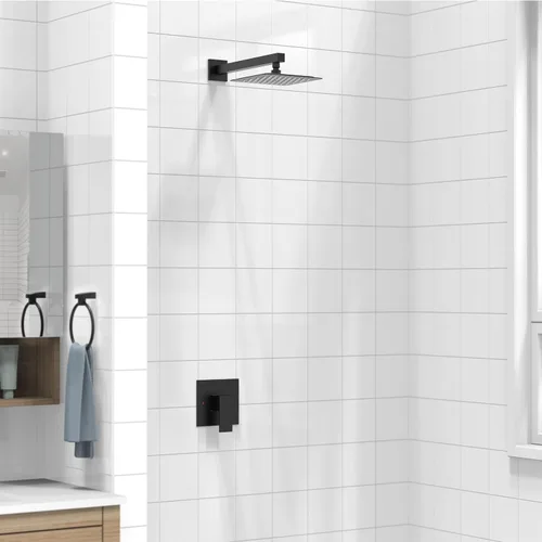 Miniatura 8 de SunCleanse Juego de grifo de ducha color negro mate con válvula, sistema de ducha de baño que incluye cabezal de ducha de acero inoxidable y brazo