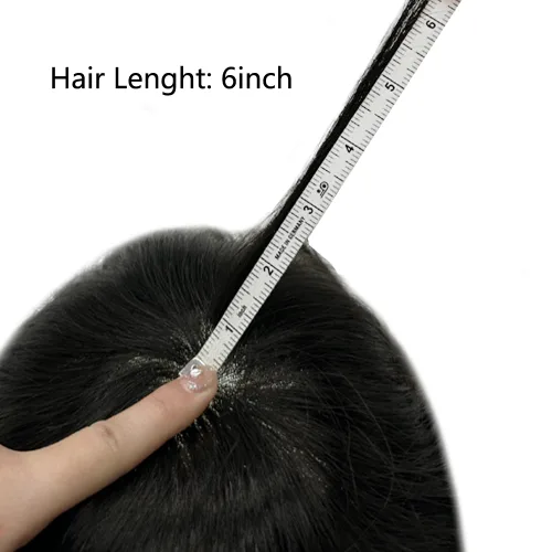 Miniatura 7 de Toupee For Men Real Human Hair Soft Swiss Lace Mens Toupee Hair Replacement System For Men Hairpieces Protesis Capilar Para Hombre 6x8 Medium light