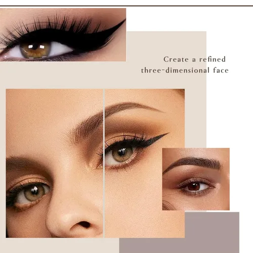 Miniatura 7 de HOSAILY Paleta de sombra de ojos mate 4 en 1, sombra de ojos marrón topo neutro para mujeres mayores, maquillaje de sombra de ojos en polvo