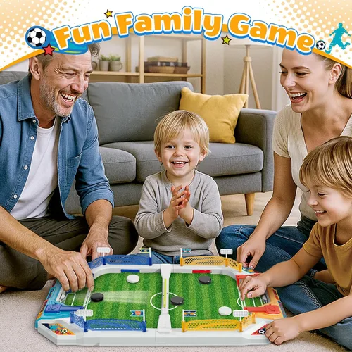 Miniatura 6 de SpringFlower Mini Mesa de Futbolín para Niños, Juego de Mesa de Fútbol, Regalos para Niños de 4 5 6 7 8-12 Años, Juguetes para Edades 4-6 5-7 8-12