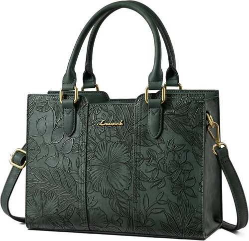 Miniatura 10 de LOVEVOOK Bolso para mujer, bolso de hombro vintage de cuero, pequeño bolso bandolera para damas, bolso de mano con asa superior y bandolera