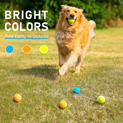 Miniatura 5 de Prime Pets Pelotas de tenis para perros, paquete de 6 unidades de 2.5 pulgadas, juguetes duraderos para perros, para entrenamiento, buscar y jugar