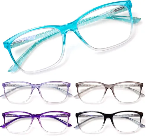 Miniatura 16 de SIGVAN Lentes de lectura para mujer, con bloqueo de luz azul, bisagra de resorte, diseño de moda, lentes con estampado para mujer Mezcla C5