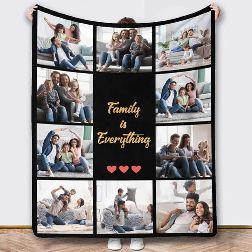 Miniatura 42 de Mantas de fotos, 5 fotos, mantas y mantas personalizadas, manta de fotos personalizada, regalos para familiares, amigos, hombres, mujeres y niños