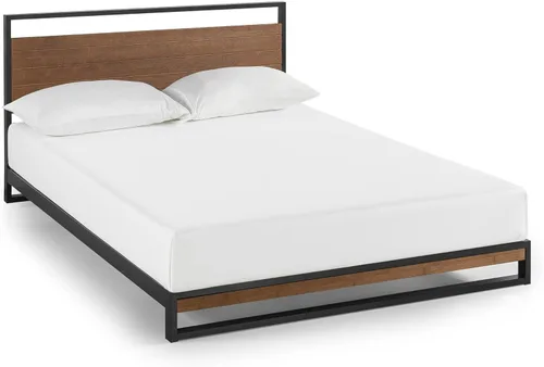 ZINUS Suzanne - Base de cama de plataforma de metal y madera de 37 pulgadas, construcción de madera maciza y acero, no necesita somier, soporte de