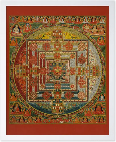 Miniatura 36 de Poster Master Póster vintage de mandala Kalachakra, impresión retro de la rueda del tiempo, arte budista, arte tibetano, regalo para hombres