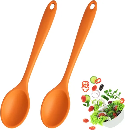 Miniatura 9 de 2 cucharas de silicona para cocinar, resistentes al calor, cucharas de mezcla antiadherentes para cocina, hornear, agitar, mezclar, herramientas