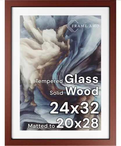 Miniatura 147 de Frame Amo Marco de póster de madera maciza de 13 x 19 pulgadas, color natural, tapete blanco para imagen de 11 x 17 pulgadas, parte frontal