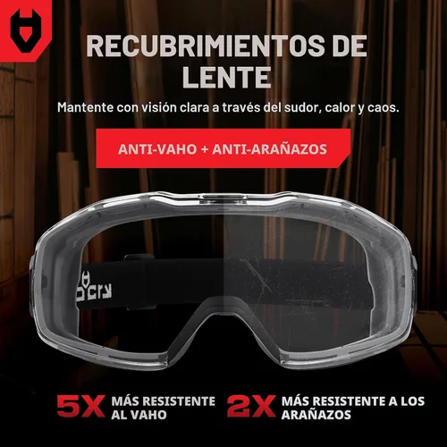 Miniatura 5 de NoCry Gafas de seguridad antivaho sobre anteojos para hombres y mujeres — ANSI Z87.1 Premium antiarañazos y UV380 — Protección ocular con lente