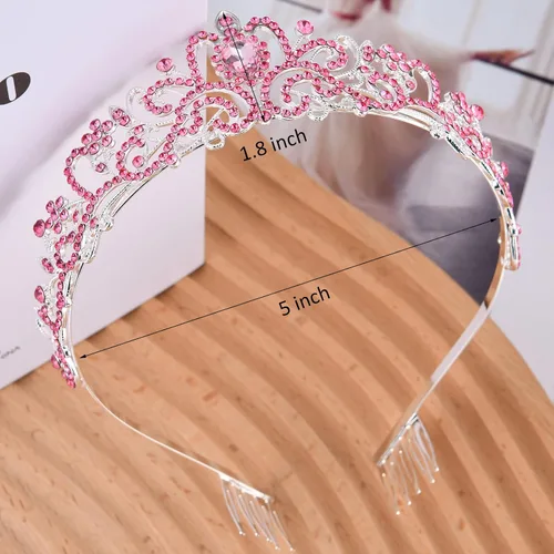 Miniatura 26 de Tiaras de cristal para mujer, fiesta de cumpleaños, princesa, boda, novias, corona, graduación, accesorios para el cabello, regalos con peines