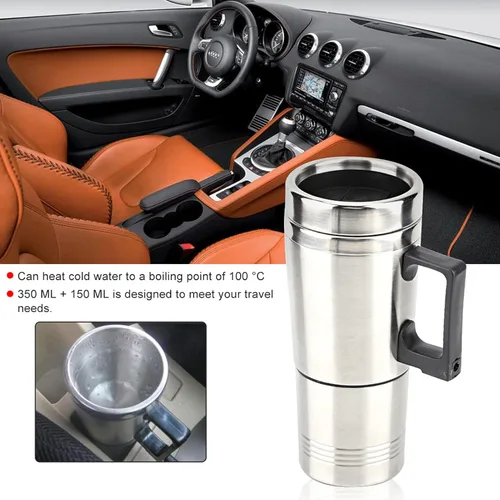 Miniatura 3 de Hervidor eléctrico portátil para automóvil, 12 V, taza de calefacción eléctrica para café, té, taza de calentamiento de agua, hervidor de viaje