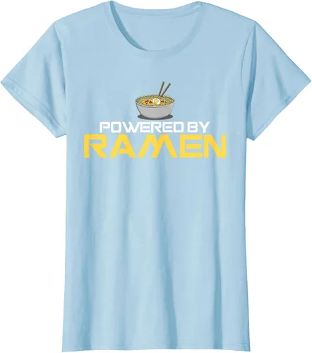 Miniatura 20 de Camiseta de fideos de anime japoneses Powered By Ramen, Negro, S
