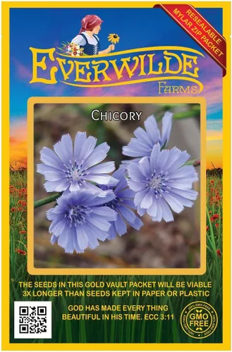 Miniatura 5 de Everwilde Farms - Semillas de flores silvestres de achicoria de 1 onza - Gold Vault