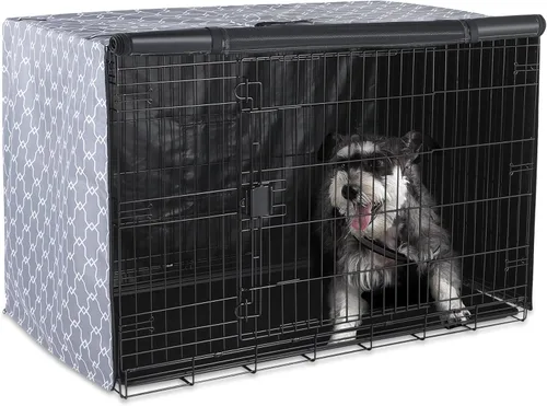 Amazon Basics Funda para jaula de perro para jaulas de alambre de 48 pulgadas, resistente con paneles con cremallera, poliéster reciclado