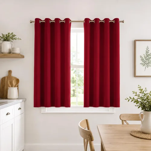 Miniatura 22 de Aquazolax Cortinas opacas de 45 pulgadas de largo, juego de 2 paneles para guardería, cortinas de tratamiento de ventanas con aislamiento térmico