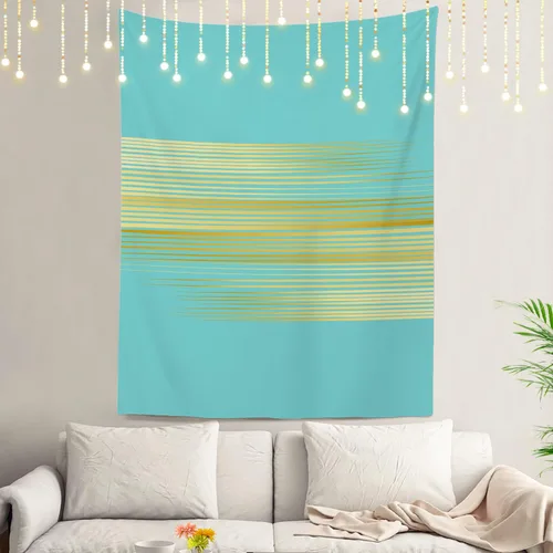 Miniatura 34 de Shrahala Tapiz de pared azul brillante, acuarela azul degradado para colgar en la pared, tapiz grande decorativo de fibra de poliéster, dobladillo