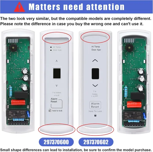 Miniatura 3 de Placa de control electrónico del congelador 297370600 - Sustituye a 297241800, 297366100