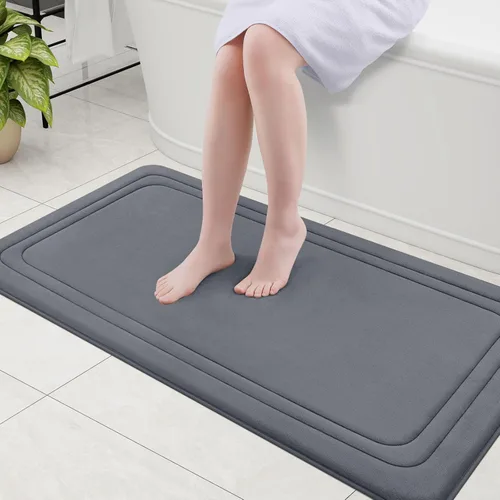 Miniatura 34 de Grandaily Alfombra de baño de espuma viscoelástica de 24 x 16 pulgadas, ultrasuave, antideslizante y absorbente, lavable a máquina, cómoda alfombra